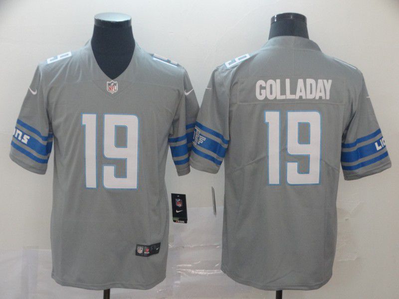 Men Detroit Lions 19 Golladay Grey Nike Vapor Untouchable Limited Player NFL Jerseys